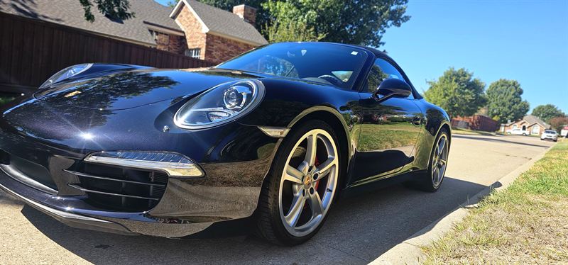 Black Porsche 911 Carrera S after detailing in Frisco TX